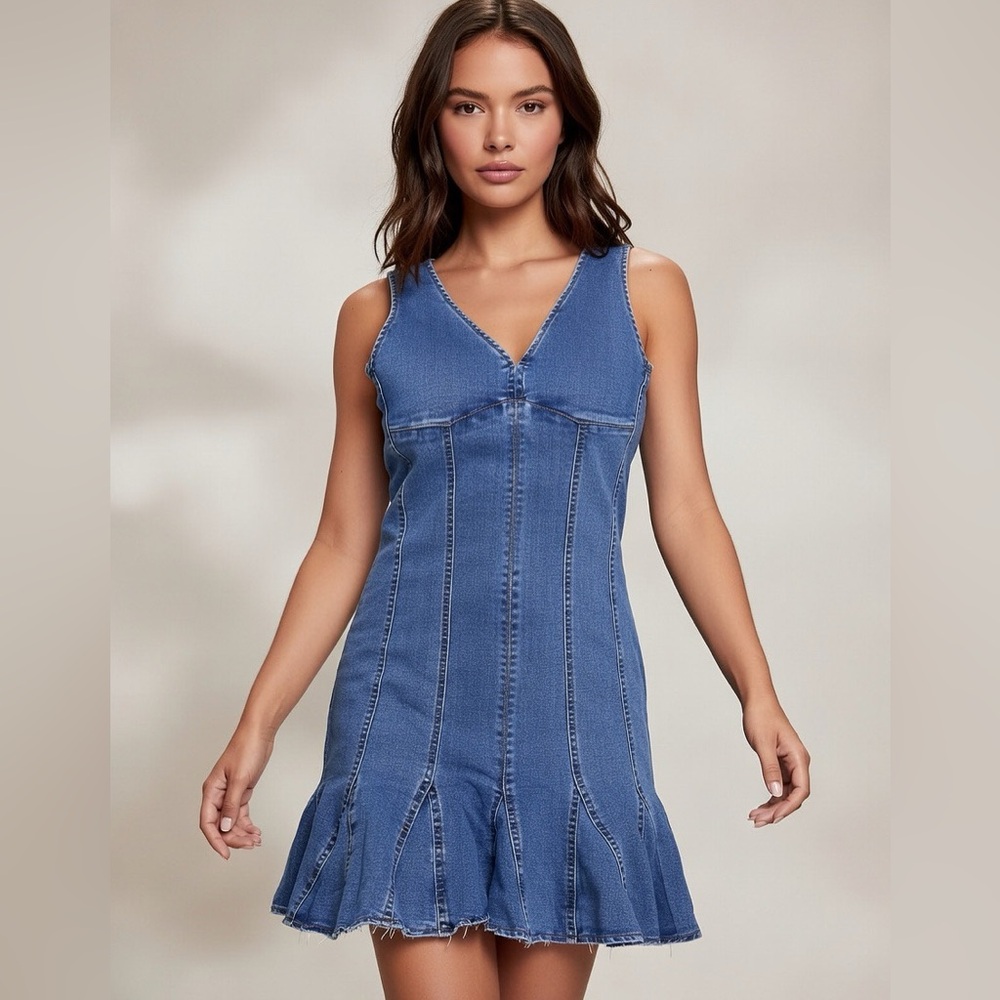 NWT Denim Sleeveless Dress|Sz Large